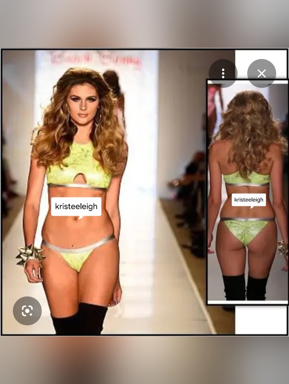Nwt Beach Bunny Neon Galaxy Yellow Silver Metallic Bikini L